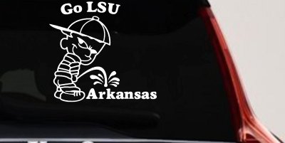 LSU Pee on Arkansas Decal Sticker Car Truck Window Vinyl Graphic