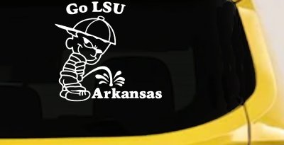 LSU Pee on Arkansas Decal Sticker Car Truck Window Vinyl Graphic