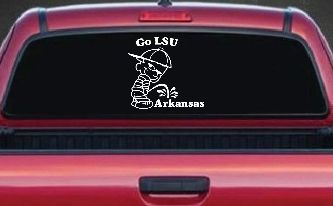 Go LSU Pee on Arkansas Car or Truck Window Decal Sticker