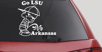 LSU Pee on Arkansas Decal Sticker Car Truck Window Vinyl Graphic