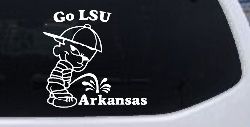 Go LSU Pee on Arkansas Car or Truck Window Decal Sticker