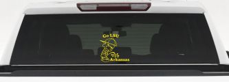 Go LSU Pee on Arkansas Car or Truck Window Decal Sticker (Yellow)