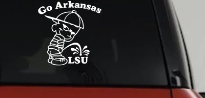 Go Arkansas Pee on LSU Decal - Car Truck Window Vinyl Sticker