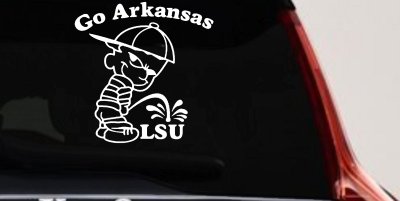 Go Arkansas Pee on LSU Decal - Car Truck Window Vinyl Sticker