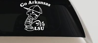 Go Arkansas Pee on LSU Decal - Car Truck Window Vinyl Sticker