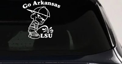 Go Arkansas Pee on LSU Decal - Car Truck Window Vinyl Sticker