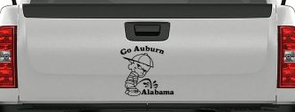 Go Auburn Pee on Alabama Car or Truck Window Decal Sticker (Black)