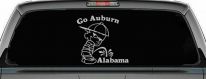 Go Auburn Pee on Alabama Car or Truck Window Decal Sticker (Light Gray)