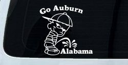 Go Auburn Pee on Alabama Car or Truck Window Decal Sticker