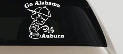 Alabama Roll Tide Pee on Auburn Car Window Decal