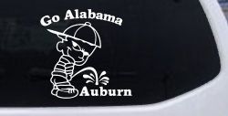 Go Alabama Pee on Auburn Car or Truck Window Decal Sticker