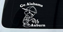 Go Alabama Pee on Auburn Car or Truck Window Decal Sticker