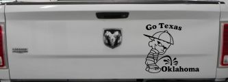 Go Texas Pee on Oklahoma Car or Truck Window Decal Sticker (Black)