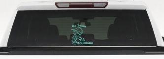 Go Texas Pee on Oklahoma Car or Truck Window Decal Sticker (Mint)