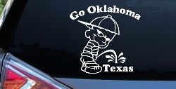 Go Oklahoma Pee on Texas Car or Truck Window Decal Sticker