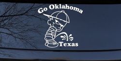 Go Oklahoma Pee on Texas Car or Truck Window Decal Sticker