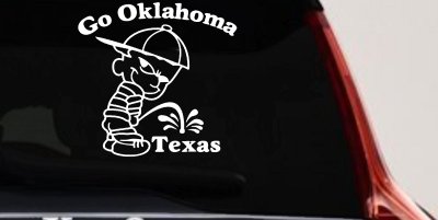 Go Oklahoma Pee on Texas Decal Sticker - Car Truck Window Vinyl
