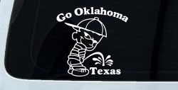 Go Oklahoma Pee on Texas Car or Truck Window Decal Sticker