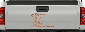 Go Clemson Pee on South Carolina Car or Truck Window Decal Sticker (Nut Brown)