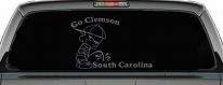 Go Clemson Pee on South Carolina Car or Truck Window Decal Sticker (Silver)
