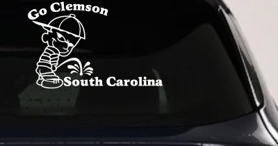 Clemson Tigers Pee on South Carolina Decal Sticker Car Truck Window