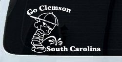 Go Clemson Pee on South Carolina Car or Truck Window Decal Sticker