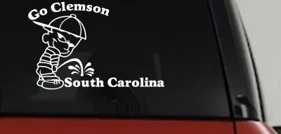 Clemson Tigers Pee on South Carolina Decal Sticker Car Truck Window