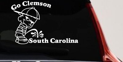 Clemson Tigers Pee on South Carolina Decal Sticker Car Truck Window