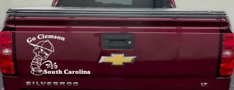 Go Clemson Pee on South Carolina Car or Truck Window Decal Sticker (White)