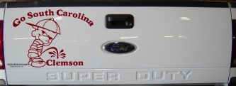 Go South Carolina Pee on Clemson Car or Truck Window Decal Sticker (Burgundy)