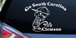 Go South Carolina Pee on Clemson Car or Truck Window Decal Sticker