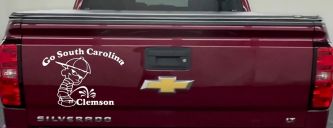 Go South Carolina Pee on Clemson Car or Truck Window Decal Sticker (White)