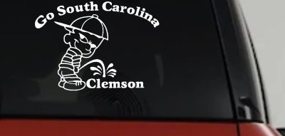 Go South Carolina Pee on Clemson Car Truck Window Vinyl Decal Sticker