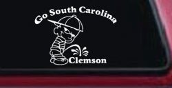 Go South Carolina Pee on Clemson Car or Truck Window Decal Sticker