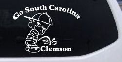 Go South Carolina Pee on Clemson Car or Truck Window Decal Sticker