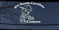Go South Carolina Pee on Clemson Car or Truck Window Decal Sticker