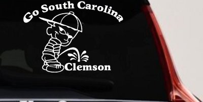 Go South Carolina Pee on Clemson Car Truck Window Vinyl Decal Sticker