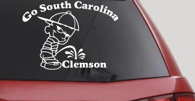 Go South Carolina Pee on Clemson Car Truck Window Vinyl Decal Sticker