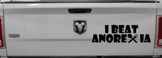 I Beat Anorexia Decal Funny Car Truck Window Sticker Vinyl (Black)