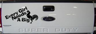 Every Girl Needs A Big Rooster Cock Funny Car or Truck Window Decal Sticker (Black)
