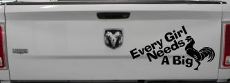 Every Girl Needs A Big Rooster Cock Funny Car or Truck Window Decal Sticker (Black)