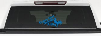 Funny Rooster Cock Vinyl Decal for Car Truck Window Every Girl Needs One (Sky Blue)