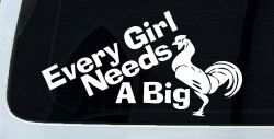 Every Girl Needs A Big Rooster Cock Funny Car or Truck Window Decal Sticker