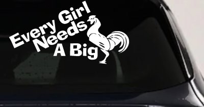 Funny Rooster Cock Vinyl Decal for Car Truck Window Every Girl Needs One