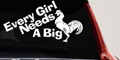 Funny Rooster Cock Vinyl Decal for Car Truck Window Every Girl Needs One