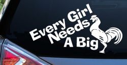 Every Girl Needs A Big Rooster Cock Funny Car or Truck Window Decal Sticker