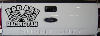 Bad Ass Racing Fan Car or Truck Window Decal Sticker (Black)