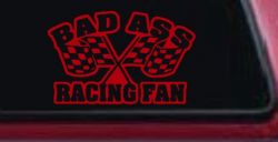 Bad Ass Racing Fan Car or Truck Window Decal Sticker (Red)