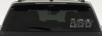 Speak See Hear No Evil Funny Car or Truck Window Decal Sticker (Light Gray)