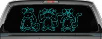 Speak See Hear No Evil Funny Car or Truck Window Decal Sticker (Turquoise)